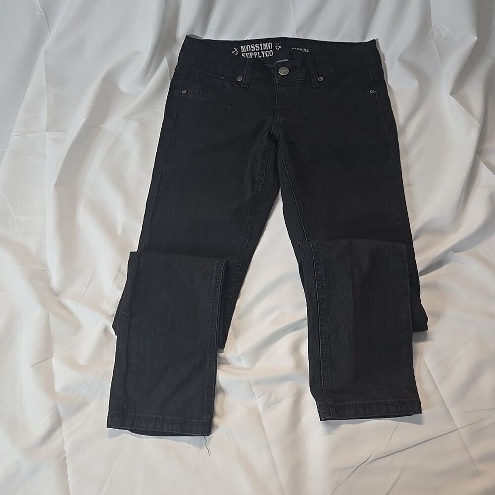 Womens Skinny Jeans Black Mossimo Low Rise Jeggings 7 Juniors Y2K Stretch Denim